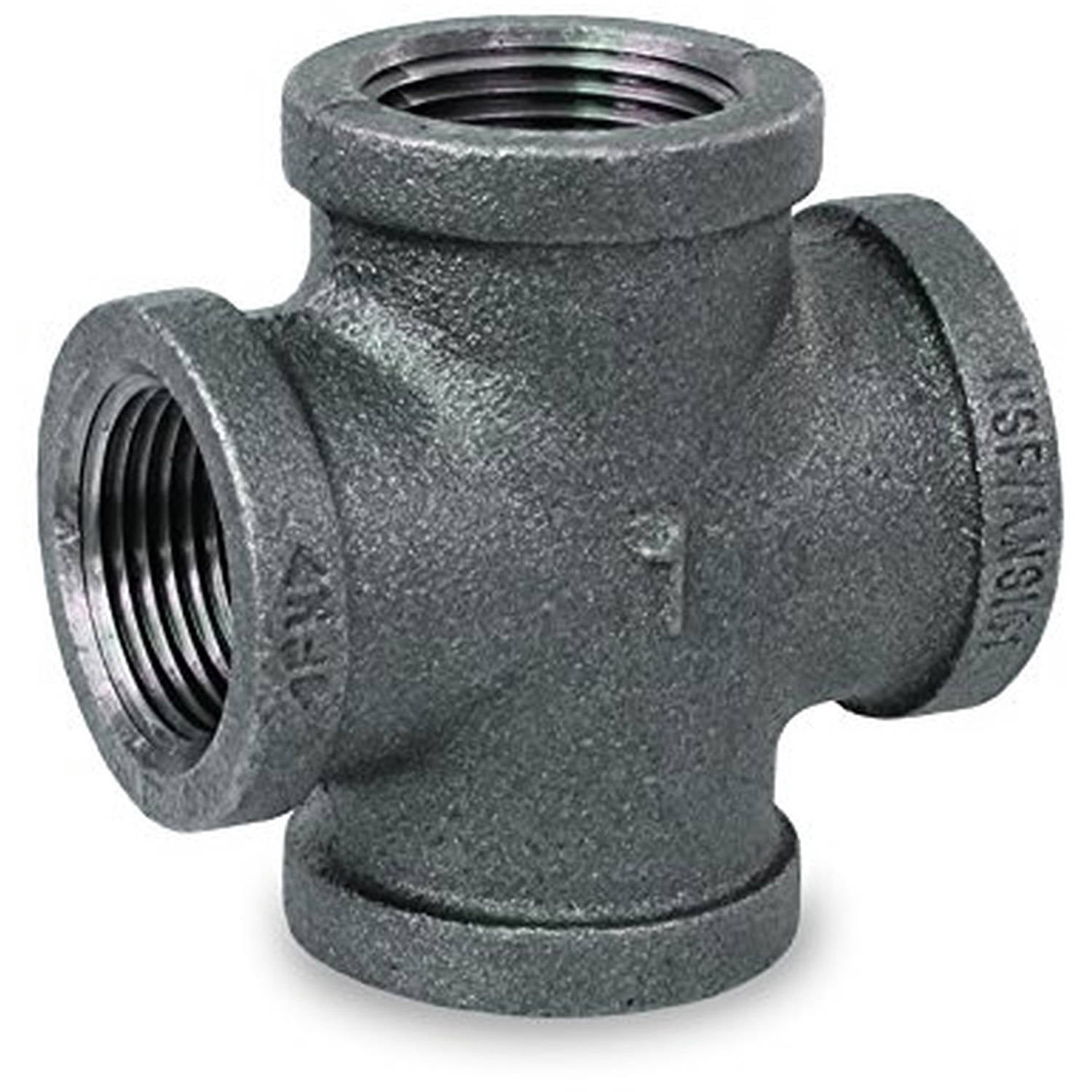Supply Giant BMCR0112 Black Malleable Cross Fitting, 1-1/2"