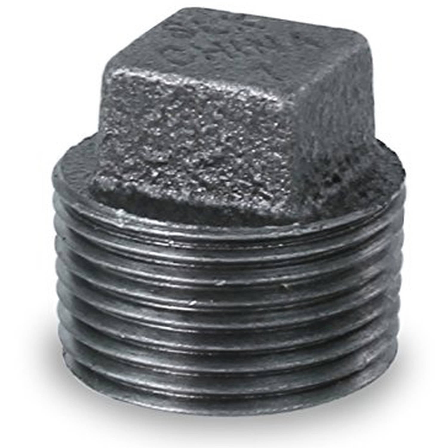 Supply Giant BMPL1000 Black Malleable Iron Plug with Square Head, 1"