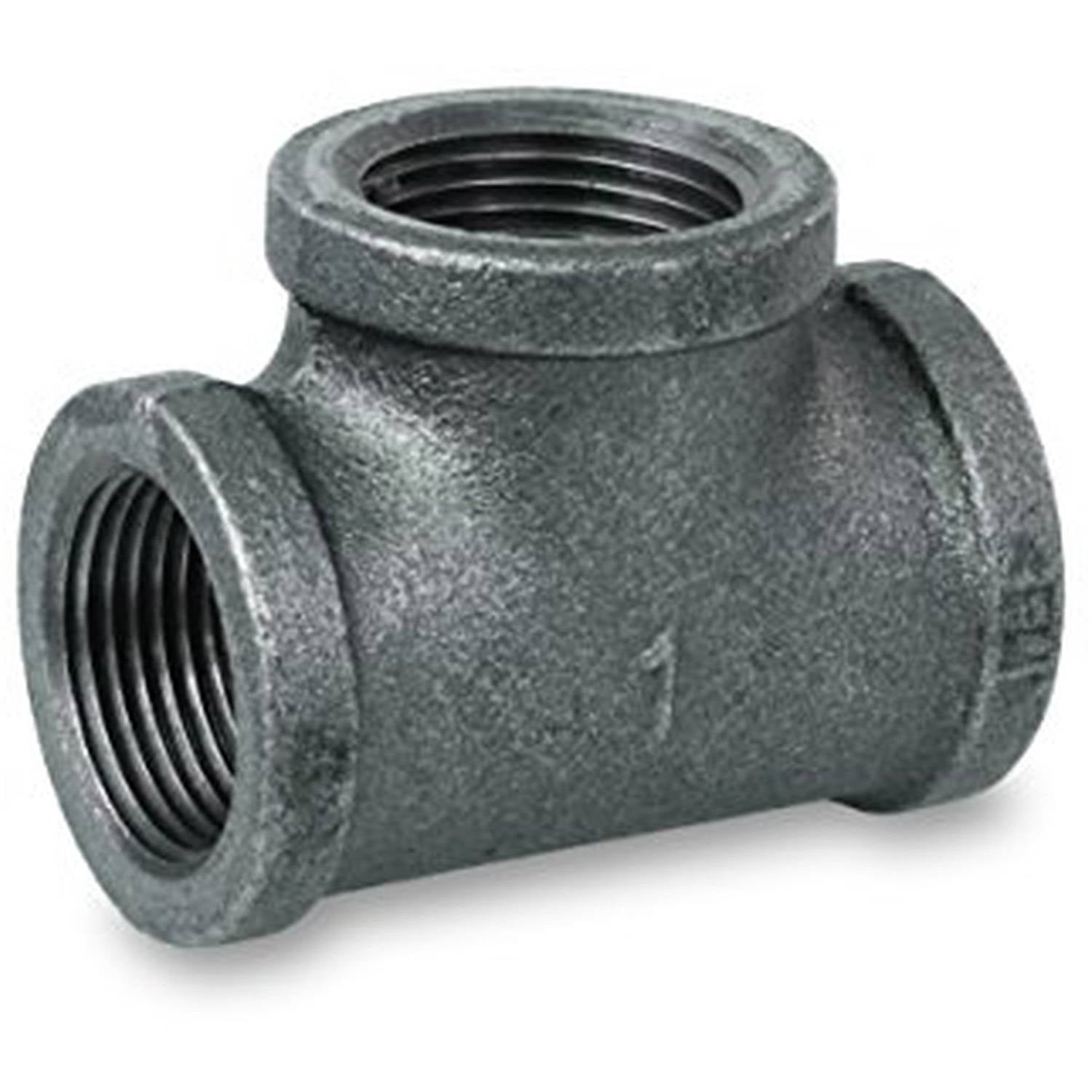Supply Giant BMTE0114 High Pressure Black Malleable Tee Fitting with Female Threaded Connections, 1-1/4"