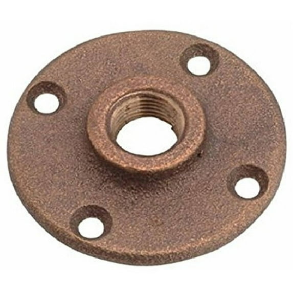 Supply Giant BRFF0114-NL 1-1/4" Threaded Brass Floor Flange with Holes, Lead Free