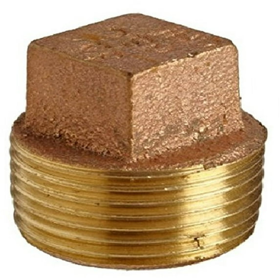 Supply Giant BRPL0100-NL 1" Brass Square Head Cored Plug, Lead Free