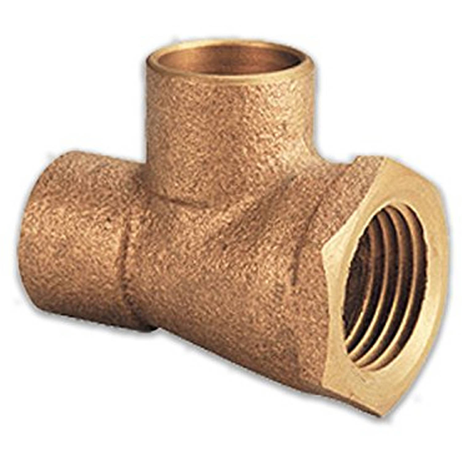 Supply Giant CCFT1134-NL CXCXF Lead Free Cast Brass Tee Fitting with Solder Cups and Female Threaded Branch, 1" x 1" x 3/4" - image 1 of 6