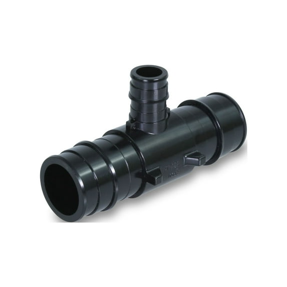 Supply Giant PEX-A Reducing Tee Pipe Fitting; Plastic Poly Alloy; 1'' x 3/4'’ x 1'' Expansion Barb; Black