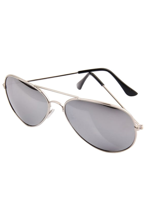 Supply Hut Unisex Aviator Sunglasses, Silver