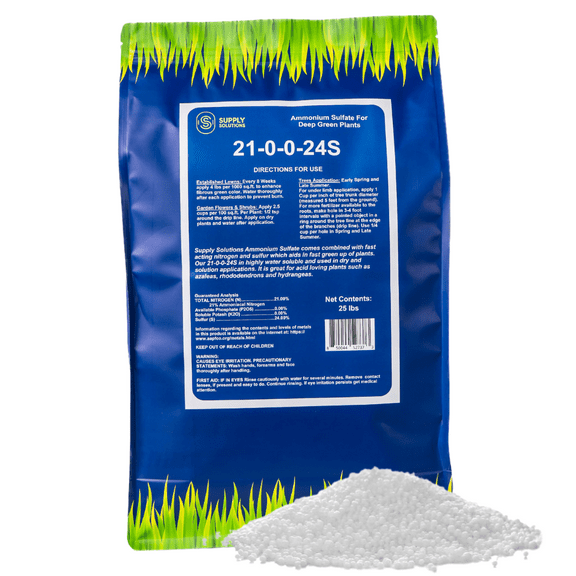 Supply Solutions Ammonium Sulfate Plant Food - Ideal for Winter Fertilizer - for Deep Green Plants Acid Loving Plants (25 Pounds)