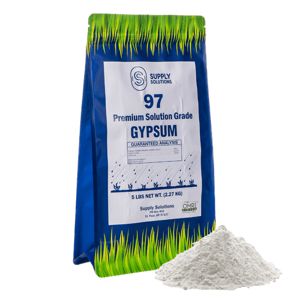 Supply Solutions Gypsum Powder for Soil - Promotes Root Growth for Mushrooms Soil Aerator Calcium Fertilizer - Pure and Soluble Soil Conditioner for Clay Soil and Lawn (5lbs)