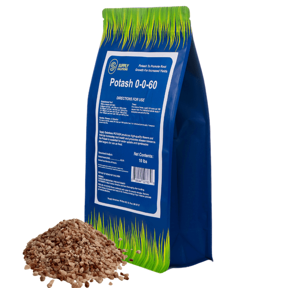 Supply Solutions Muriate of Potash 0-0-60 Fertilizer, High Potassium Fertilizer, Potassium for Plants, Ideal Plant Food & Potash for Plants - For Lush Crops, Blooms, Acidic Plants (10lbs)