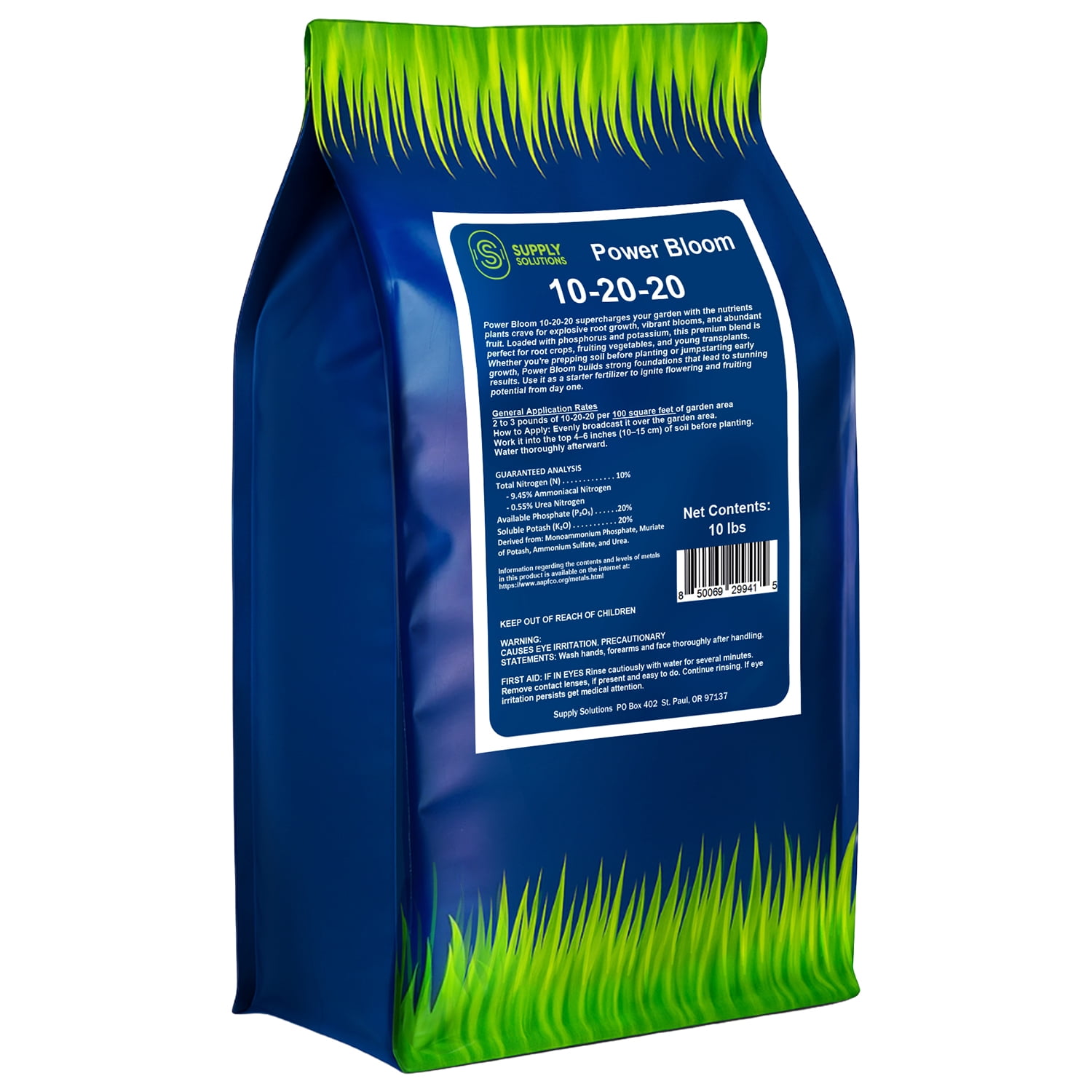 Supply Solutions | Power Bloom 10-20-20 Fertilizer | Bloom Booster Fertilizer for Flowers and Plants, High Phosphorus NPK Fertilizer for Vegetable Garden, Fruit Tree and Flower Fertilizer - 10lbs