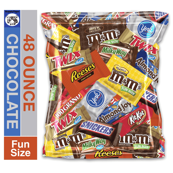 SupplyTiger Bulk Chocolate Bundle of (3lb) Variety Assortment Minis & Fun Size Mix