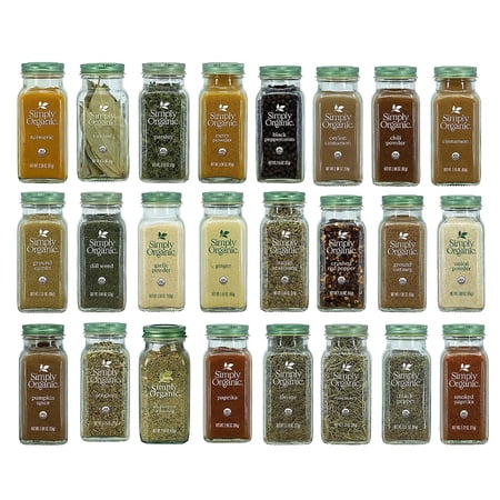 SupplyTiger Spice Set Collection: Bundle of 24 Hand-Picked Organic Spices for Gourmet Cooking and Savory Delights from Simply Organic