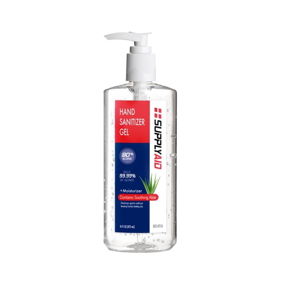 Supplyaid 80% Alcohol Hand Sanitizer Gel with Soothing Aloe, FDA 74035-1051-5, 16-oz
