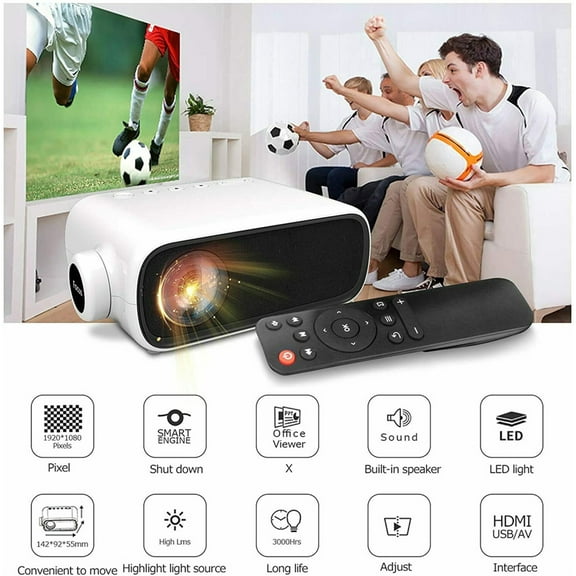 Support 1080P Wifi Video Mini Projector 3D LED 4K Home Theater Cinema HDMI with Speaker