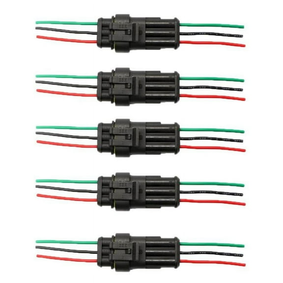 Support 3 Pin Way Car Auto Waterproof Electrical Connector Plug Socket with Wire AWG Gauge of 5