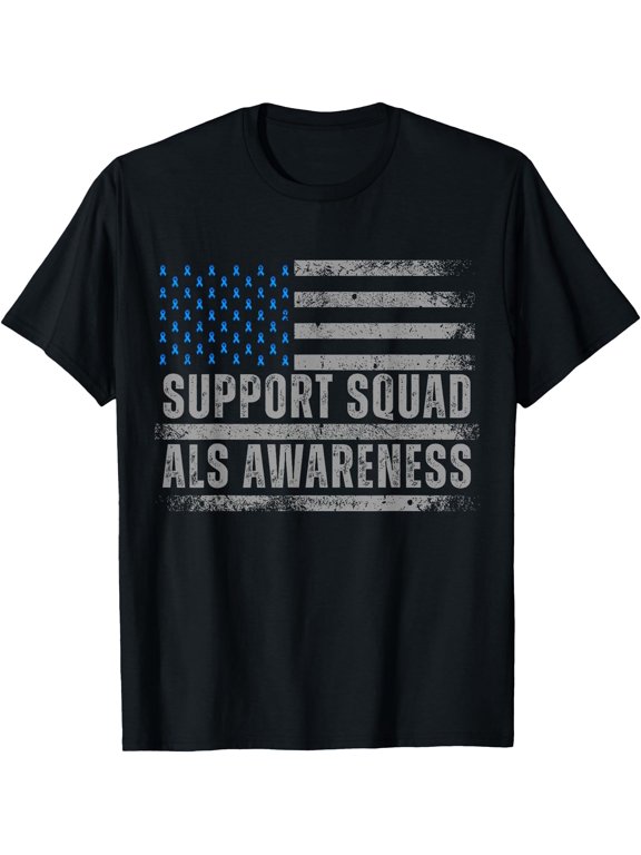 Support Als Awareness Month Usa American Flag Men Dad T-Shirt BLACK Unisex S-5XL Hot Trending Shirt Birthday Gift