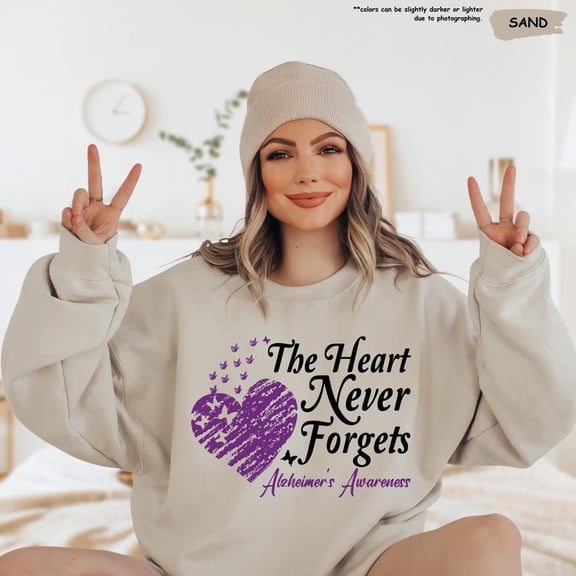 Support Alzheimer's Shirt, Alzheimer Awareness Shirt, The Heart Never Forgets, Alzheimer Dad Mom shirt, Dementia Shirt, Alzheimer's Shirt All Size S-5Xl