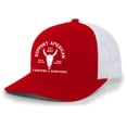 thumbnail image 1 of Support American Farmers Eat Beef Cattle Skull Farm to Table Mens Embroidered Mesh Back Trucker Hat, Red/White, 1 of 4