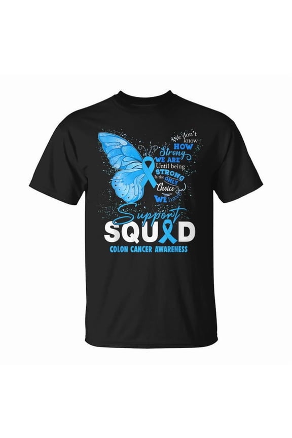 Support Aquad Butterfly Graphic Tee Unisex Adult Cotton Shirt for Awareness and Nature Lovers, Fun Aquatic Theme Casual Outfit, Gift Idea for Butterfly Conservation Fans, Size S, Color Black