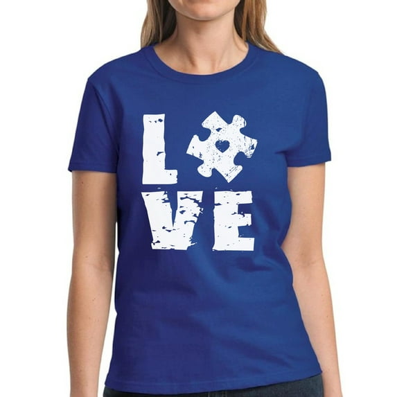 Support Autism Awareness T-Shirt for Women - Puzzle Love S M L XL 2XL 3XL - Graphic Tee