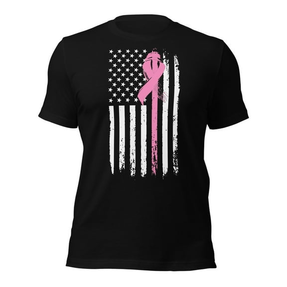 Support Cancer Awareness with Bold American Flag (M)