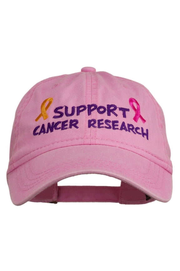 Support Cancer Research Embroidered Washed Cap - Pink OSFM