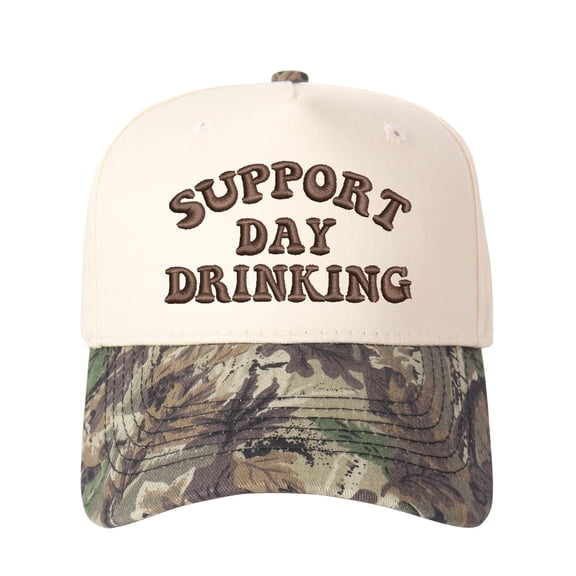 Support Drinking Day Embroidered Patchwork Trucker Cap Adjustable Unisex Snapback, Celebration Essential
