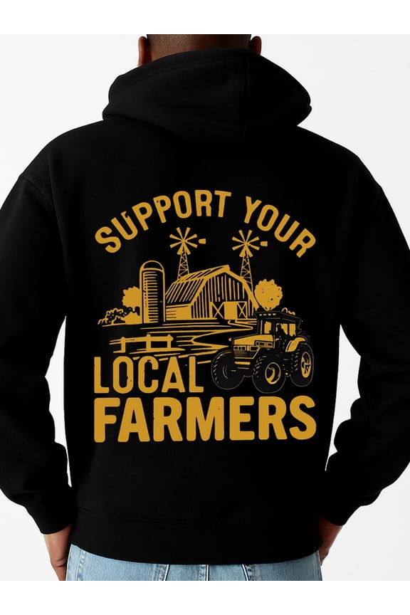 Support Farmers graphic hoodies men's sweater hoodie black Sweatshirt Streetwear For Winter Fall, As Gifts high quality Fashion Unisex Shirt Cotton tshirts