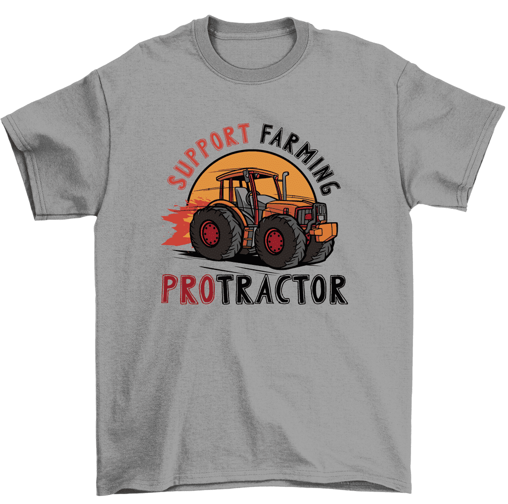 Support Farming Protractor Tractor Farmer T-Shirt Men - Walmart.com