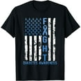 thumbnail image 1 of Support Fight USA Flag Type 2 Type 1 Diabetes Awareness T-Shirt, 1 of 4