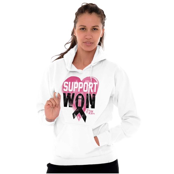 Support I Won Breast Cancer Awareness Hoodie Sweatshirt Women Brisco Brands M