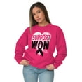 thumbnail image 1 of Support I Won Breast Cancer Awareness Women Crewneck Sweatshirt Brisco Brands S, 1 of 6