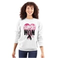 thumbnail image 1 of Support I Won Breast Cancer Awareness Women Crewneck Sweatshirt Brisco Brands X, 1 of 6