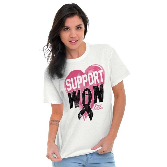 Support I Won Breast Cancer Awareness Women's Graphic T Shirt Tees Brisco Brands M