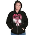 thumbnail image 1 of Support I Won Breast Cancer Awareness Zip Hoodie Sweatshirt Women Brisco Brands X, 1 of 6
