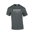 thumbnail image 1 of Support Life with Pulse Tracing Anti-Abortion Short Sleeve T-shirt-Charcoal-Small, 1 of 4