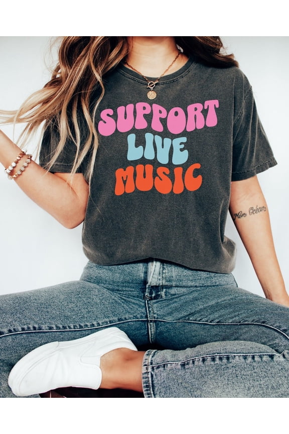 Support Live Music Shirt: Ringspun Cotton Tee All Size S-5Xl
