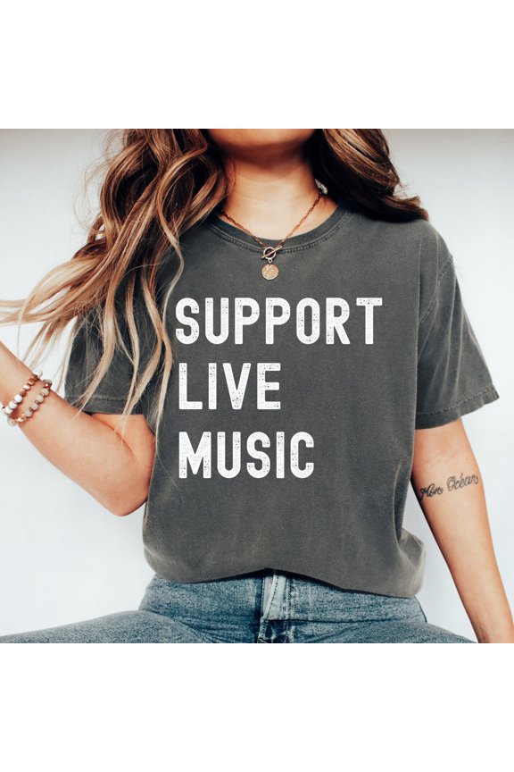 Support Live Music Shirt: Unisex Ringspun Cotton Music Lover Tee All Size S-5Xl