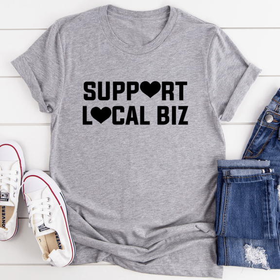 Support Local Biz Tee Heather Prism Peach S Peachy Sunday T-Shirt