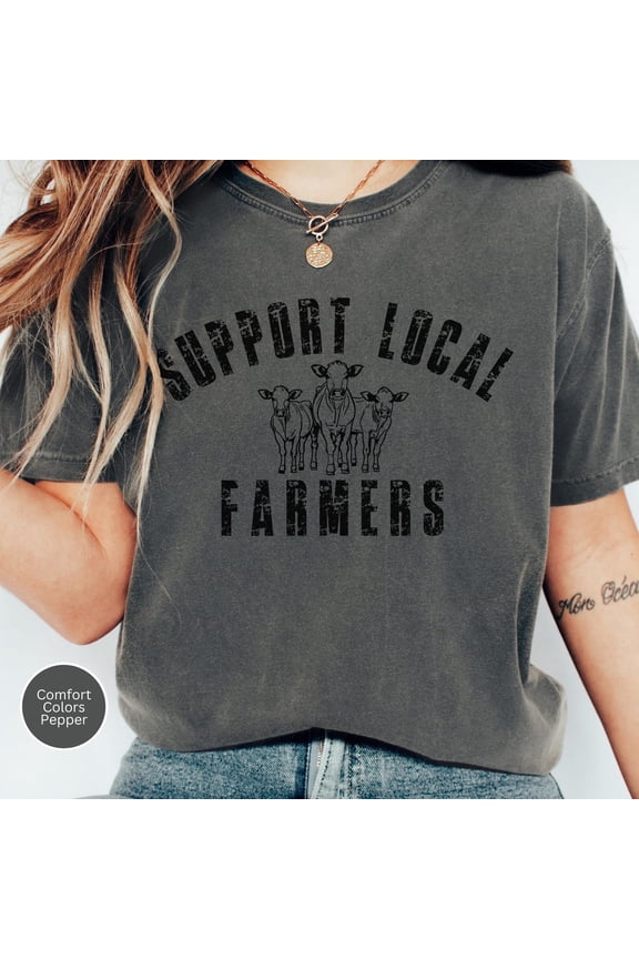 Support Local Farmers Beef Farmer Western Cute Cow Crunchy Mom Maha Mama Tshirt 2 All Size S-4Xl