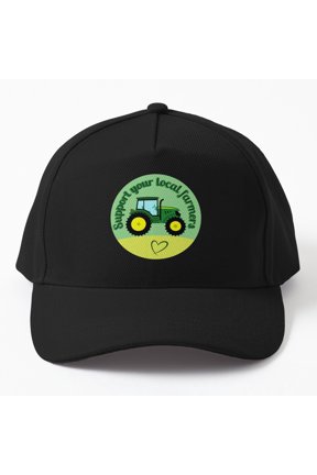 Support Local Farmers Drawing Baseball Cap, Agriculture Illustration Graphic Design, Classic Hat