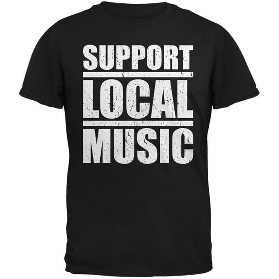 Support Local Music Black Adult T-Shirt - 2X-Large