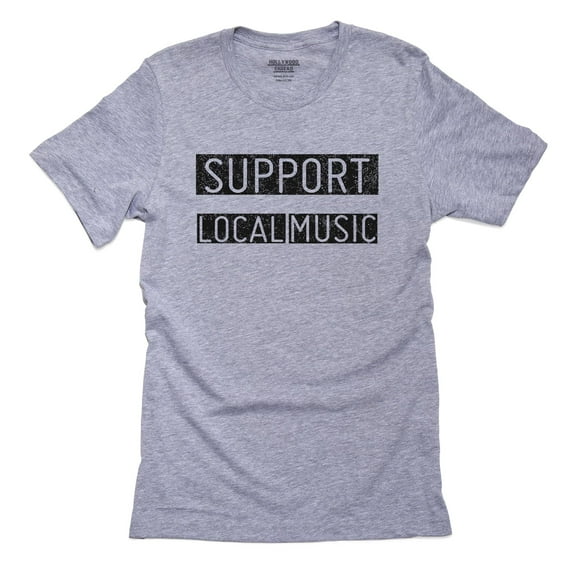 Support Local Music - Cool Simple Men's Grey T-Shirt