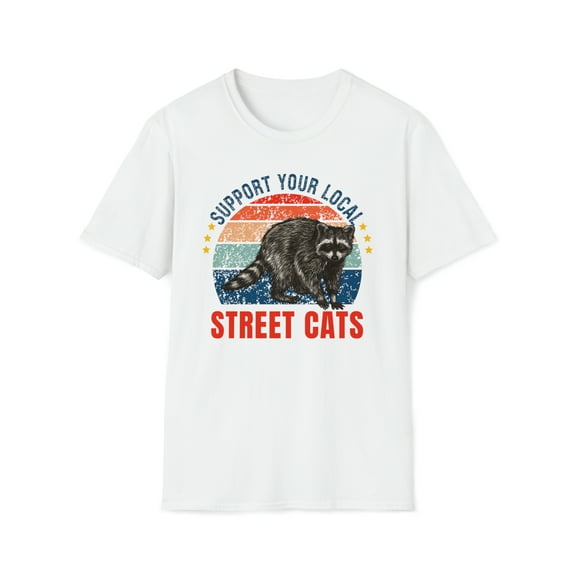 Support Local Street Cats, Gildan Unisex Shirt, Raccoon Graphic Tee, S-3XL