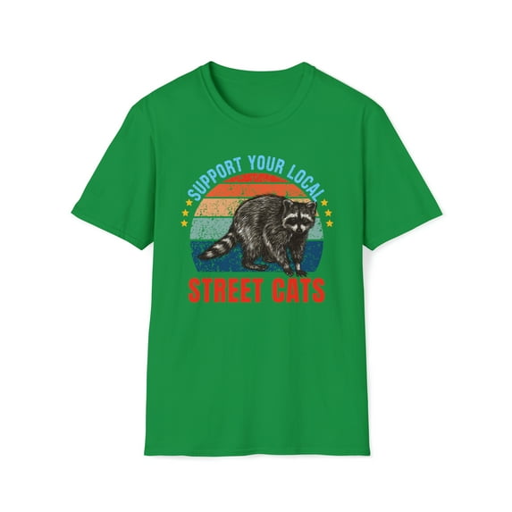 Support Local Street Cats, Gildan Unisex Shirt, Raccoon Graphic Tee, S-3XL