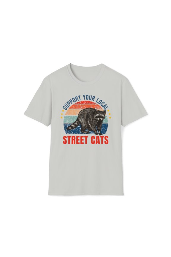 Support Local Street Cats, Gildan Unisex Shirt, Raccoon Graphic Tee, S-3XL