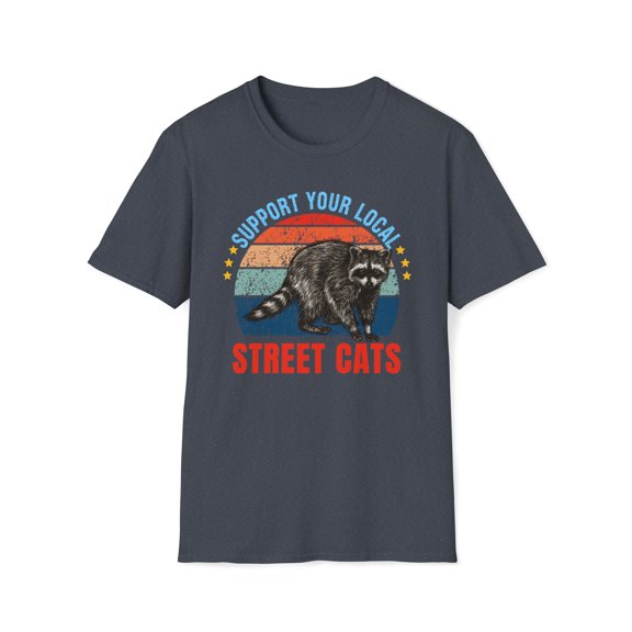 Support Local Street Cats, Gildan Unisex Shirt, Raccoon Graphic Tee, S-3XL