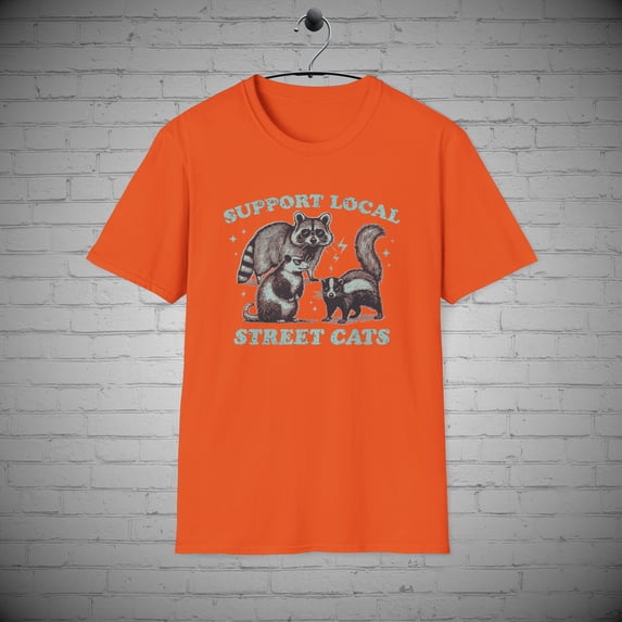 Support Local Street Cats T-shirts, Funny Racoon tee, Cat Lovers shirt