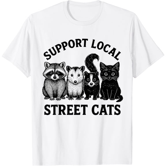 Support Local Street Cats Team Trash Opossum Rat T-Shirt Unisex S-5XL Hot Trending Shirt, Vintage Birthday Gift