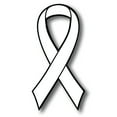 thumbnail image 1 of Support Lung Cancer Awareness White Ribbon Magnet Decal, 3.5x7 in, Automotive Magnet, 1 of 7