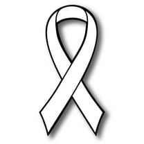 Support Lung Cancer Awareness White Ribbon Magnet Decal, 3.5x7 in, Automotive Magnet