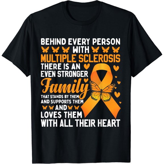Support Multiple Sclerosis Orange Ribbon MS Butterfly T-Shirt mens t shirt,black,women,funny,misfits,men,journey